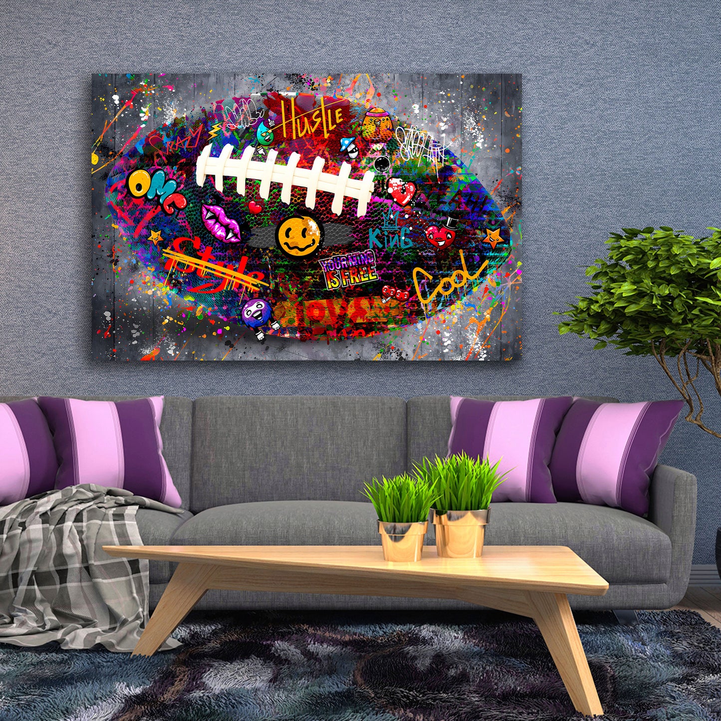 Wandbild Kunstwerk Graffiti Street Art Rugby