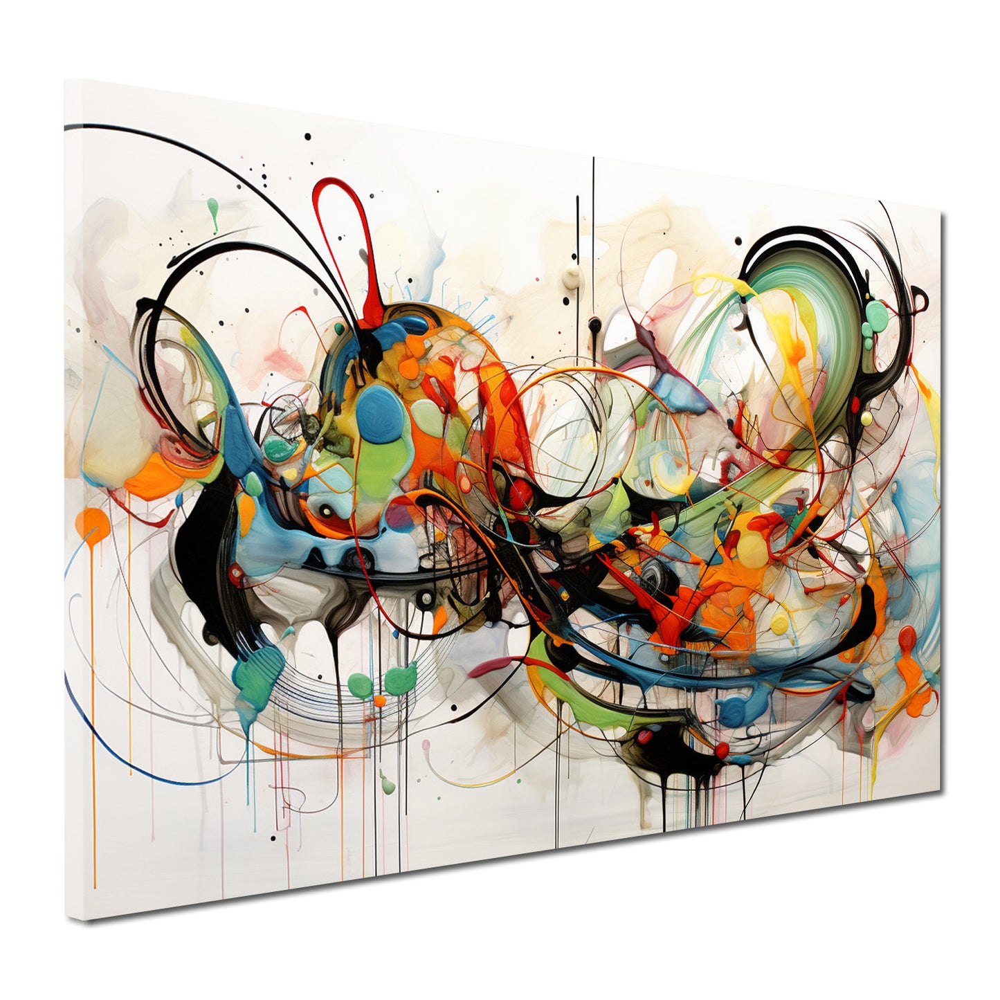 Wandbild Kunstwerk Abstract Lines, bunt mit Farben und Linien