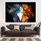 Wandbild Kunstwerk abstrakt two Girls Kiss Dark