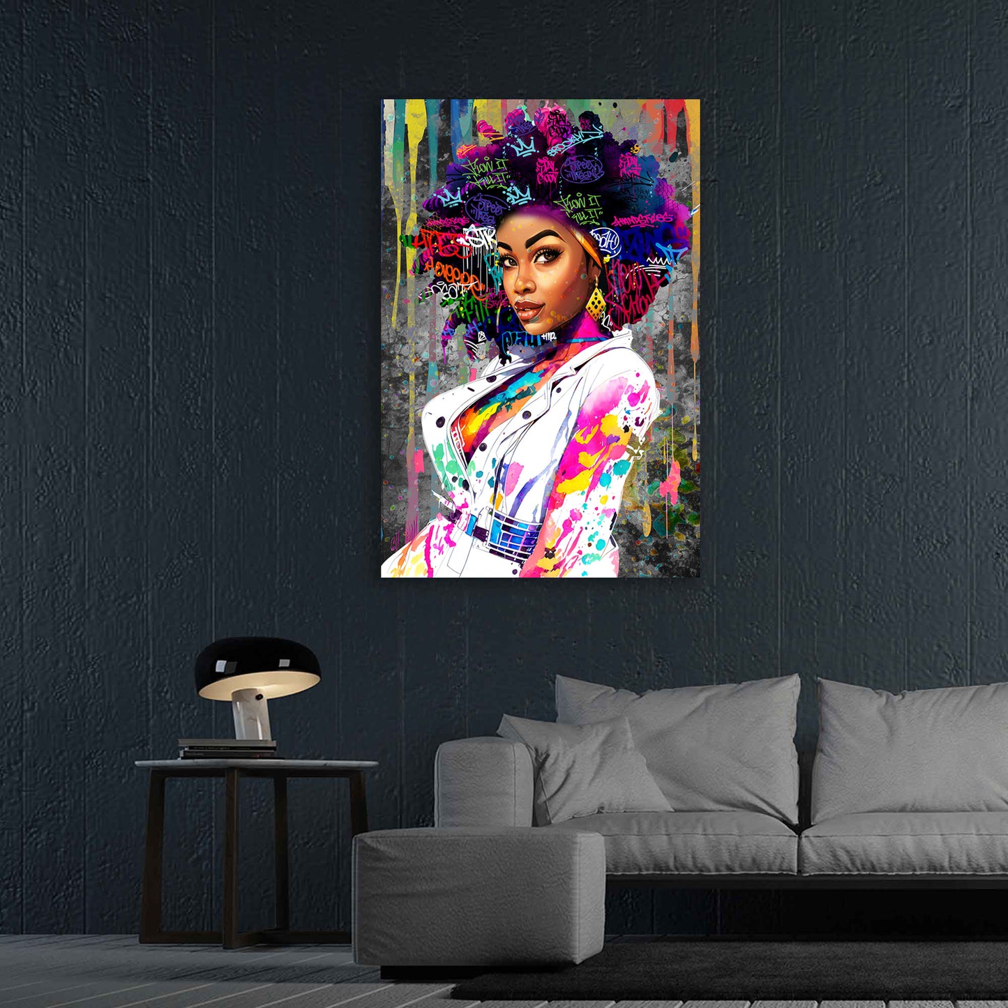 Wandbild Kunstwerk African Lady Pop Art