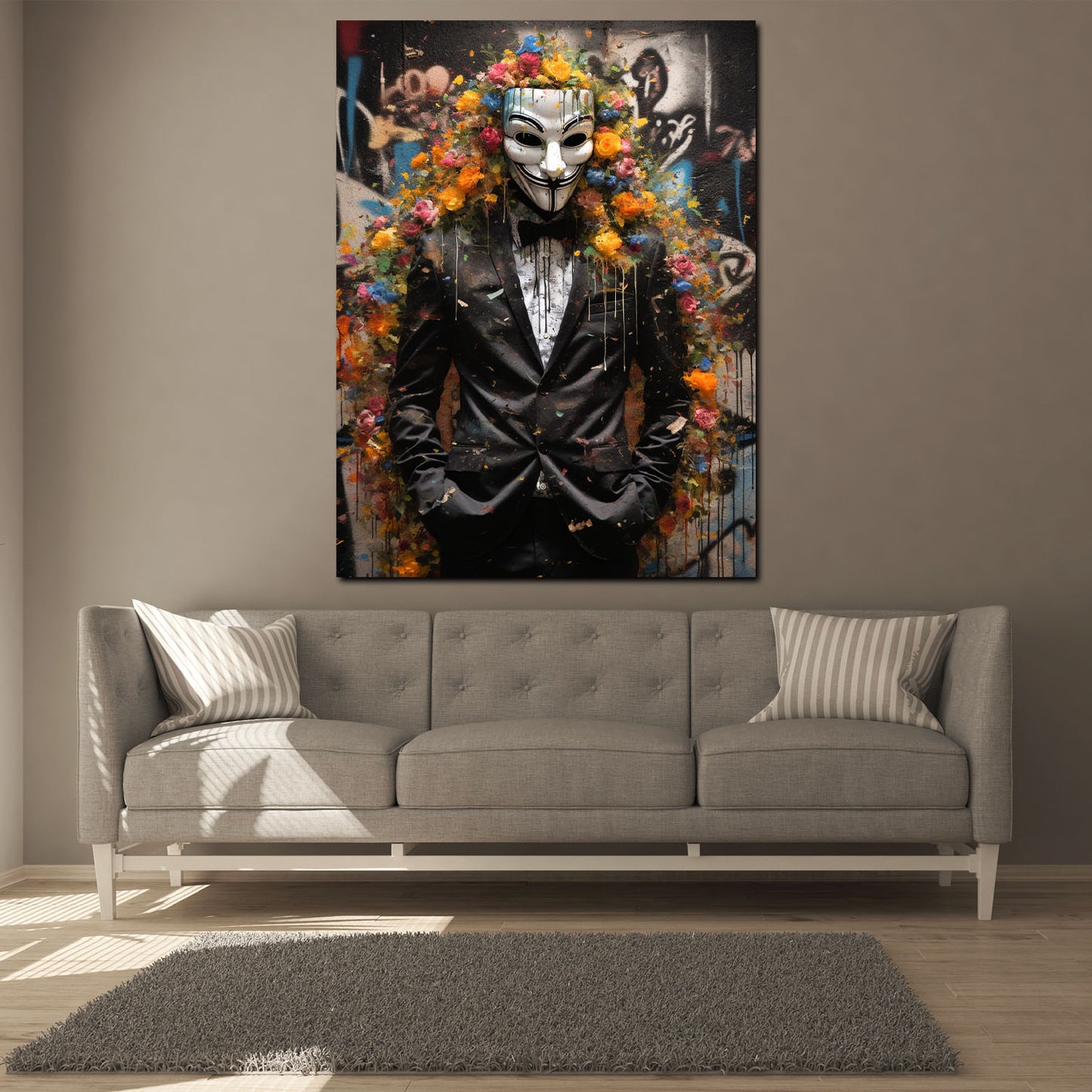 Wandbild Kunstwerk Anonymous Street Art Abstract Style