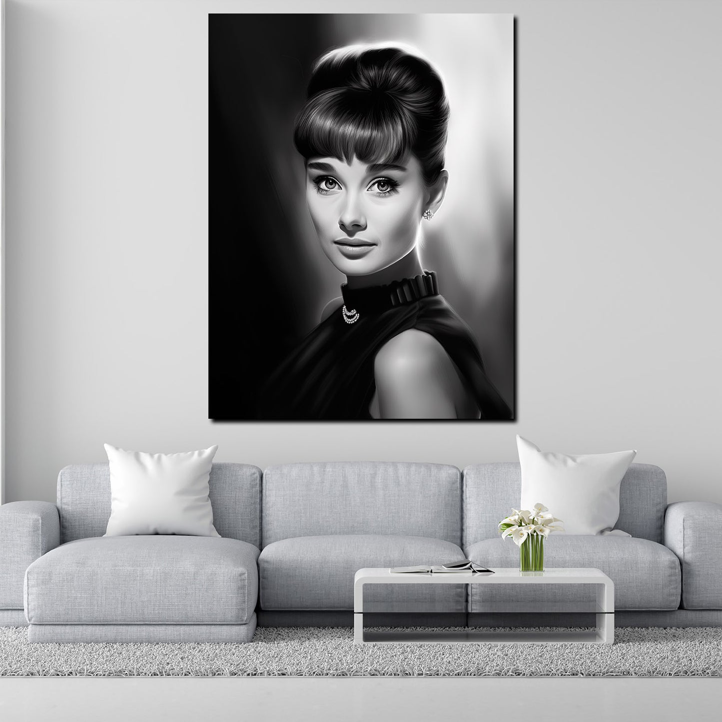 Wandbild Kunstwerk Beautiful Audrey Black Style