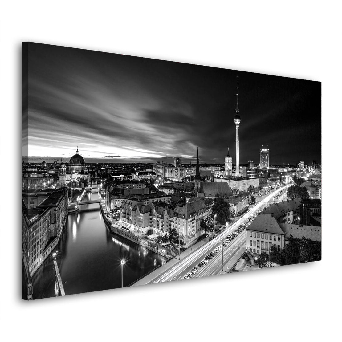 Wandbild Kunstwerk Beautiful Berlin Skyline schwarz weiss