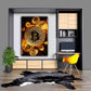 Wandbild Kunstwerk Bitcoin Abstract Gold, Kryptowährung, Trading & Börse