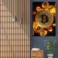 Wandbild Kunstwerk Bitcoin Abstract Gold, Kryptowährung, Trading & Börse