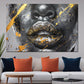 Wandbild Kunstwerk Black Women volle Lippen Gold Style