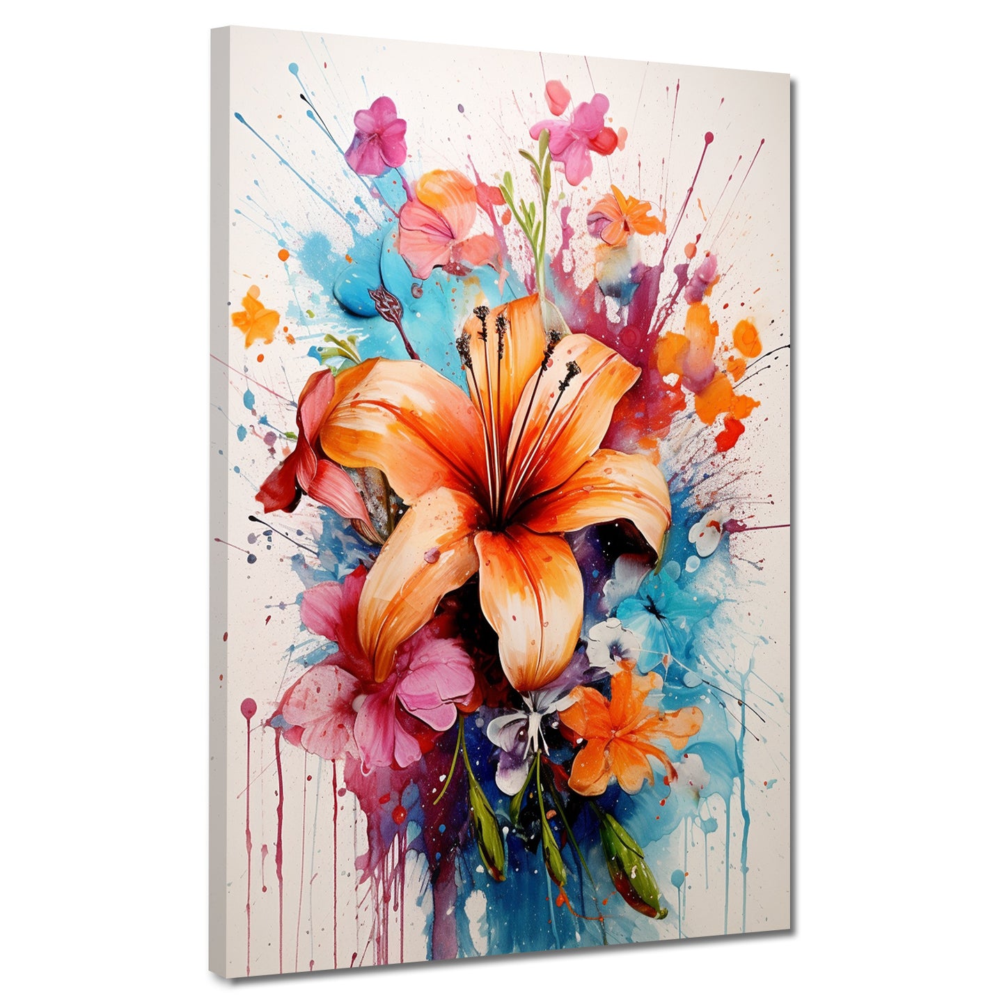 Wandbild Kunstwerk Blumen Abstract Splash