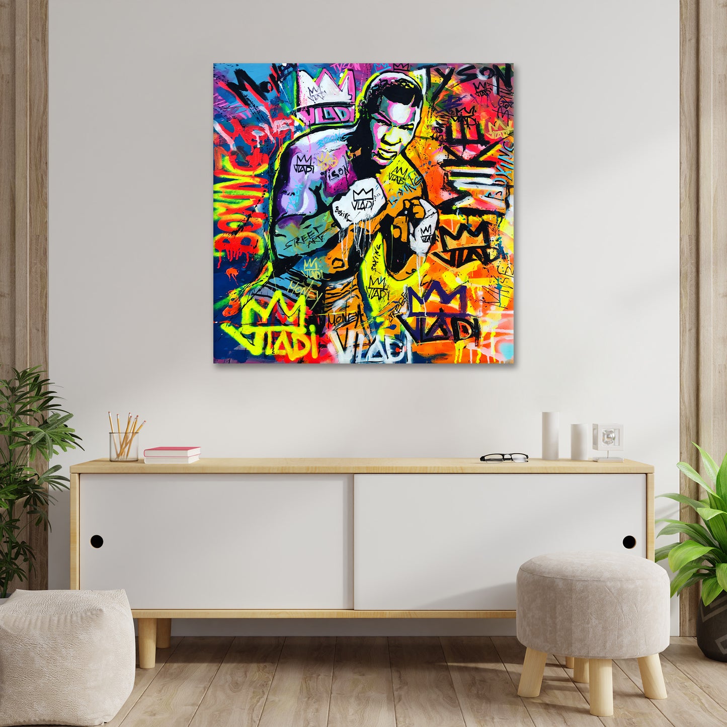 Wandbild Kunstwerk Boxer Mike Colour Pop Art