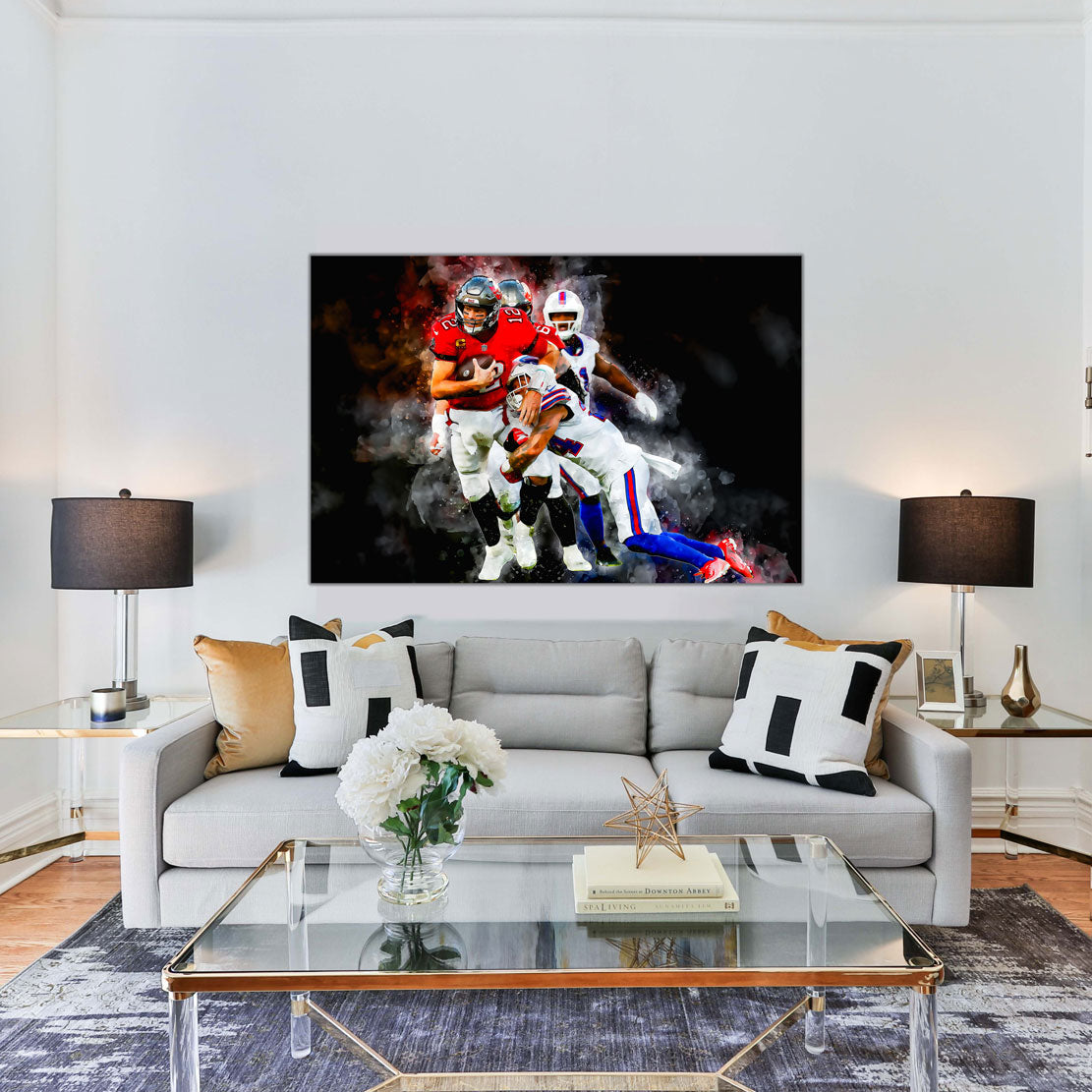 Wandbild Kunstwerk Brady American Football Spieler Let´s be The Winner