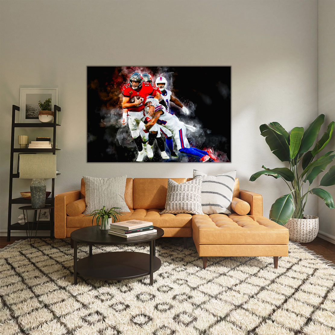 Wandbild Kunstwerk Brady American Football Spieler Let´s be The Winner