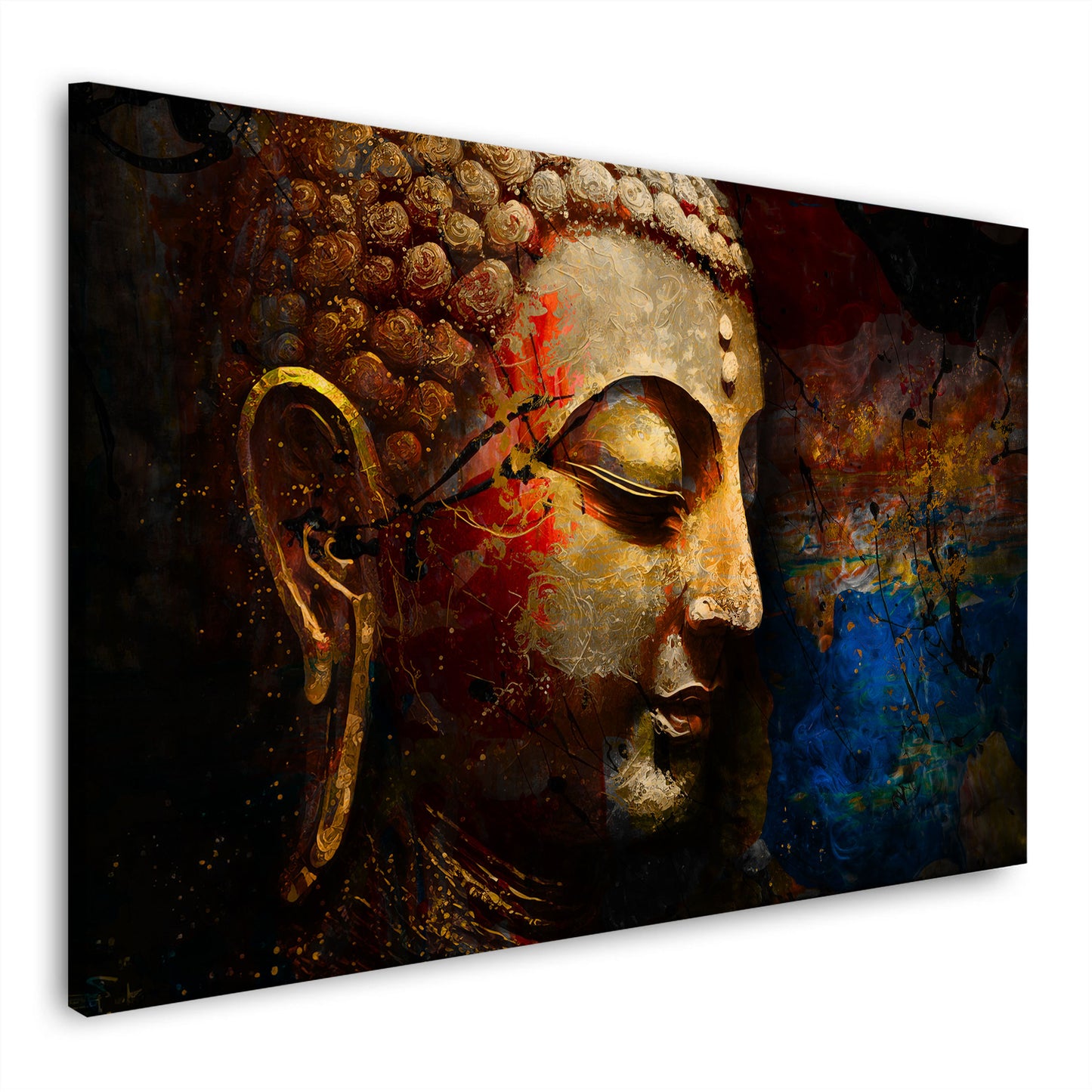 Wandbild Kunstwerk Buddha Dark Style