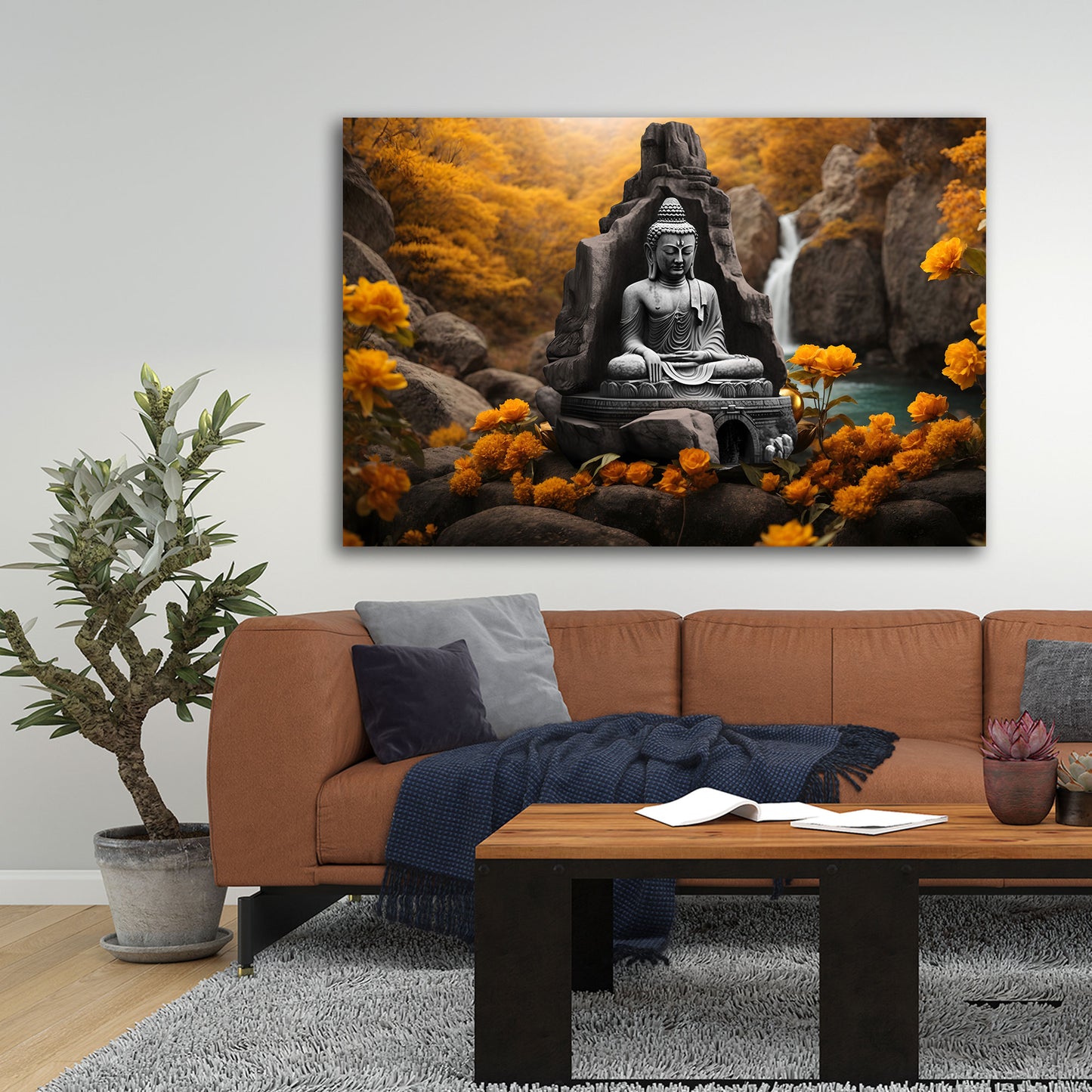 Wandbild Kunstwerk Buddha in der Natur