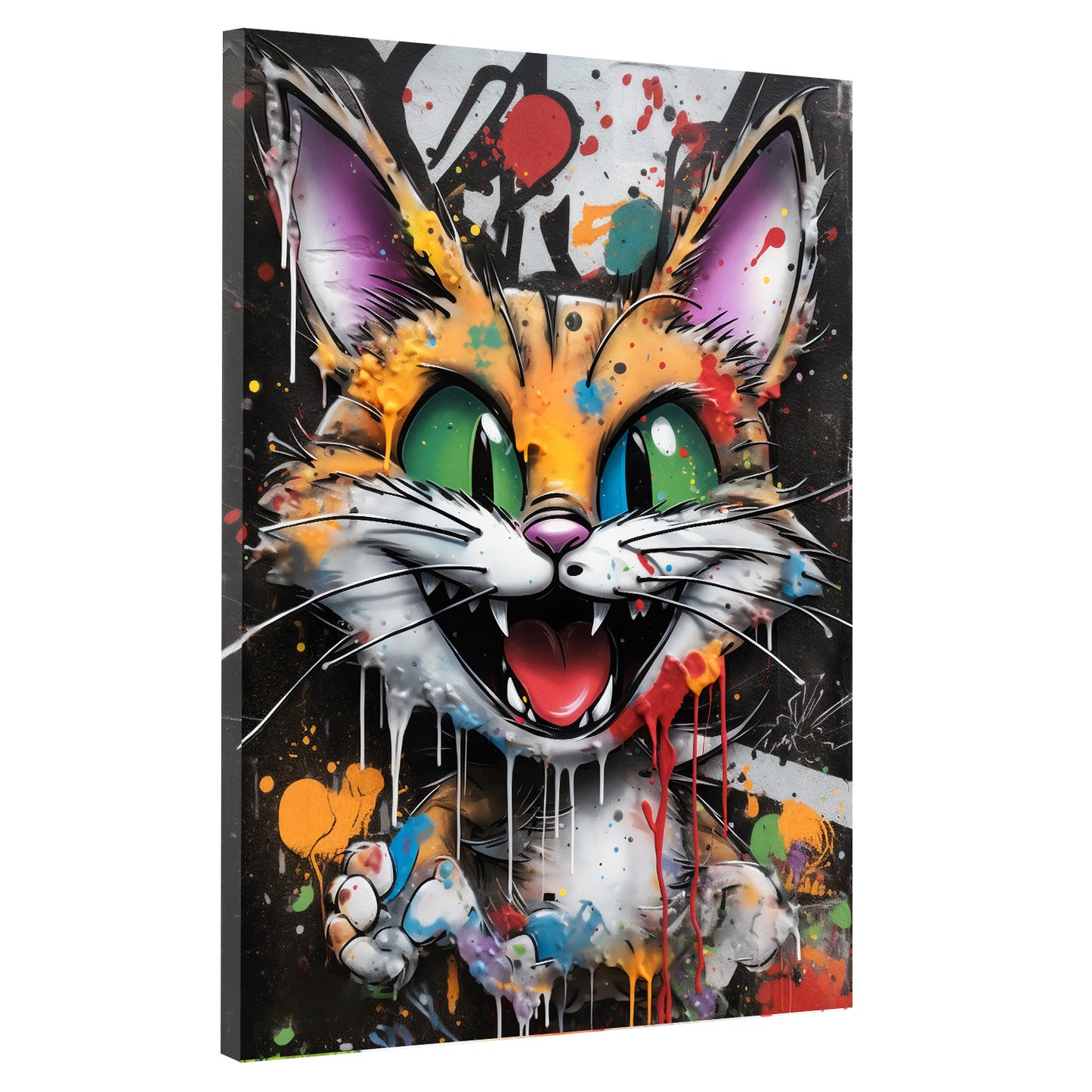 Wandbild Kunstwerk Cat Pop Art Style