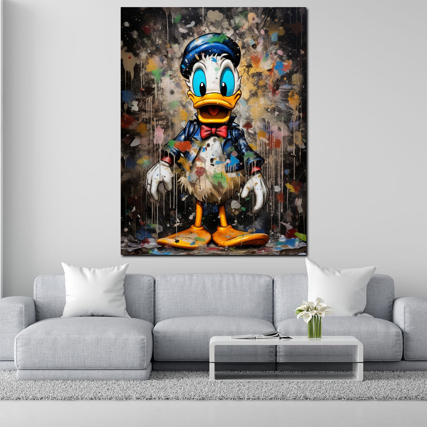 Wandbild Kunstwerk Comic Duck abstrakt Pop Art Colour