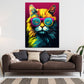 Wandbild Kunstwerk Cool Cat Katze mit Sonnenbrille Pop Art