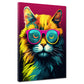 Wandbild Kunstwerk Cool Cat Katze mit Sonnenbrille Pop Art