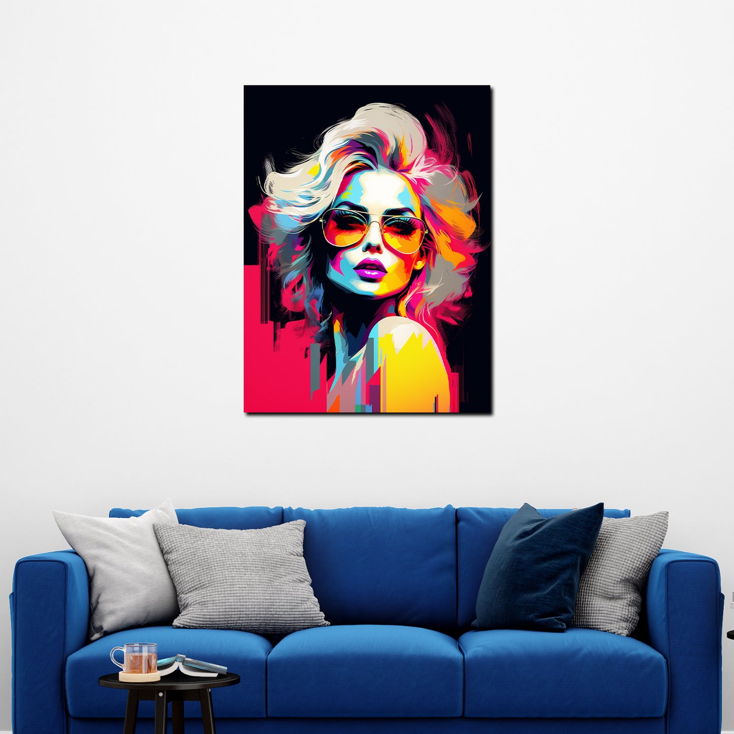 Wandbild Kunstwerk Cool Girl Retro Style schöne Frau Pop Art