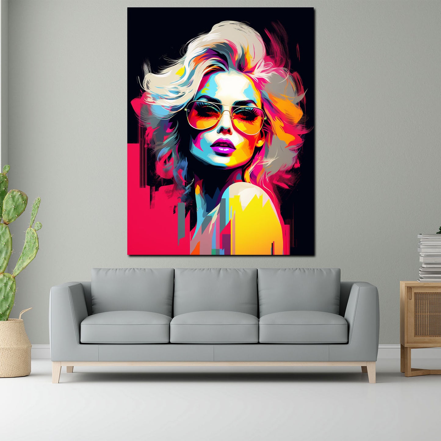 Wandbild Kunstwerk Cool Girl Retro Style schöne Frau Pop Art