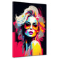 Wandbild Kunstwerk Cool Girl Retro Style schöne Frau Pop Art