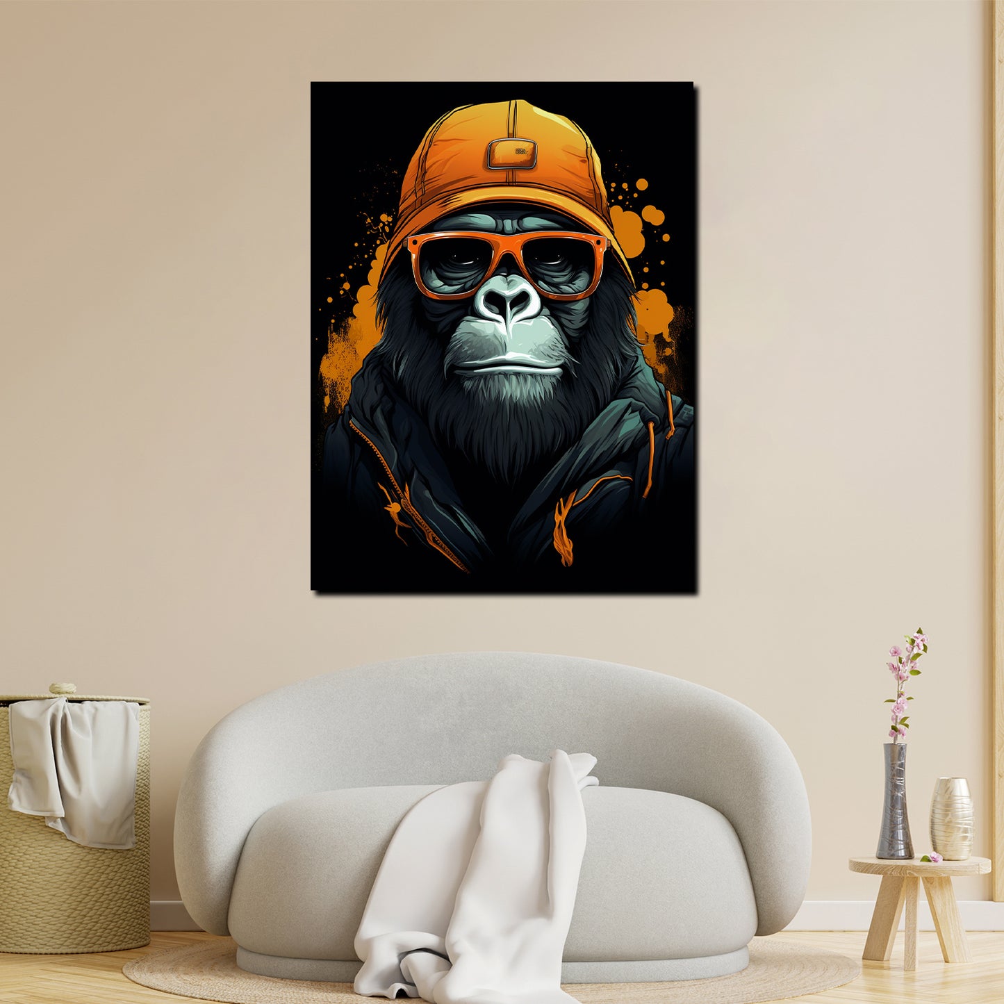 Wandbild Kunstwerk Cool Gorilla