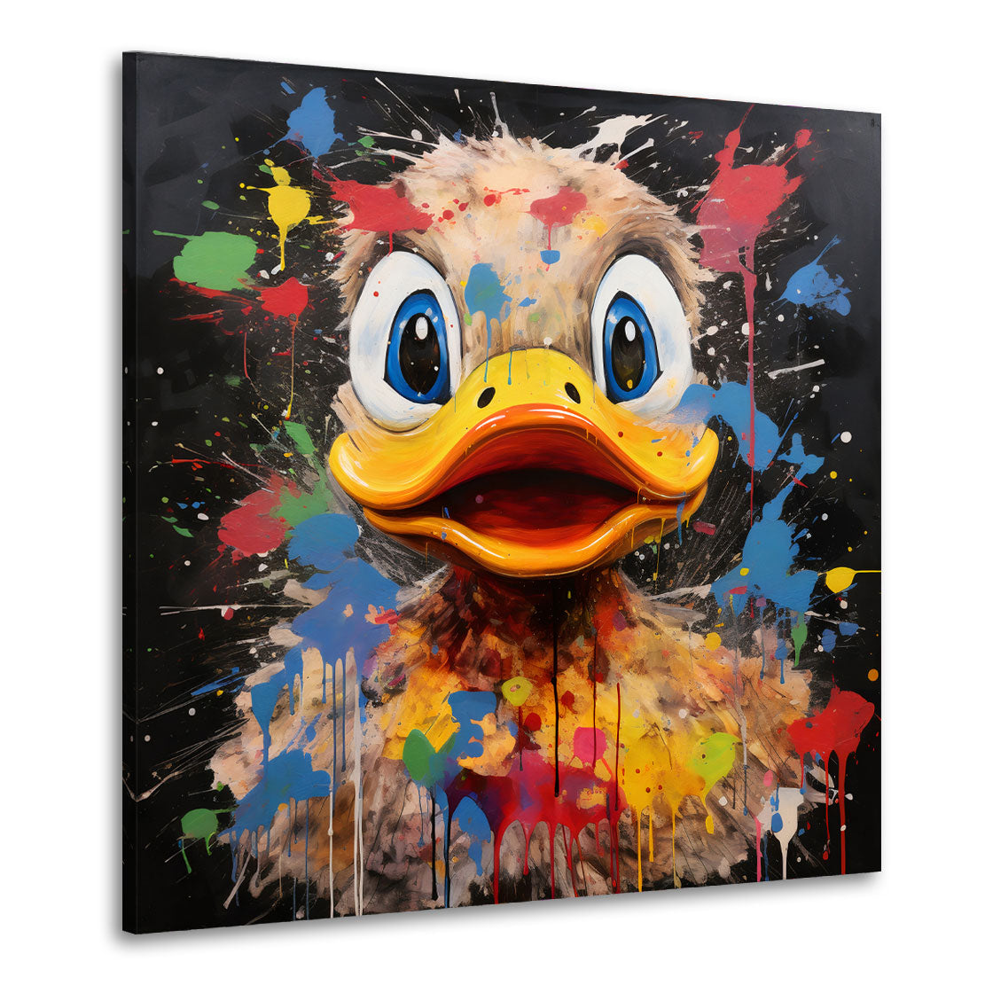 Wandbild Kunstwerk Crazy Duck Pop Art Ente