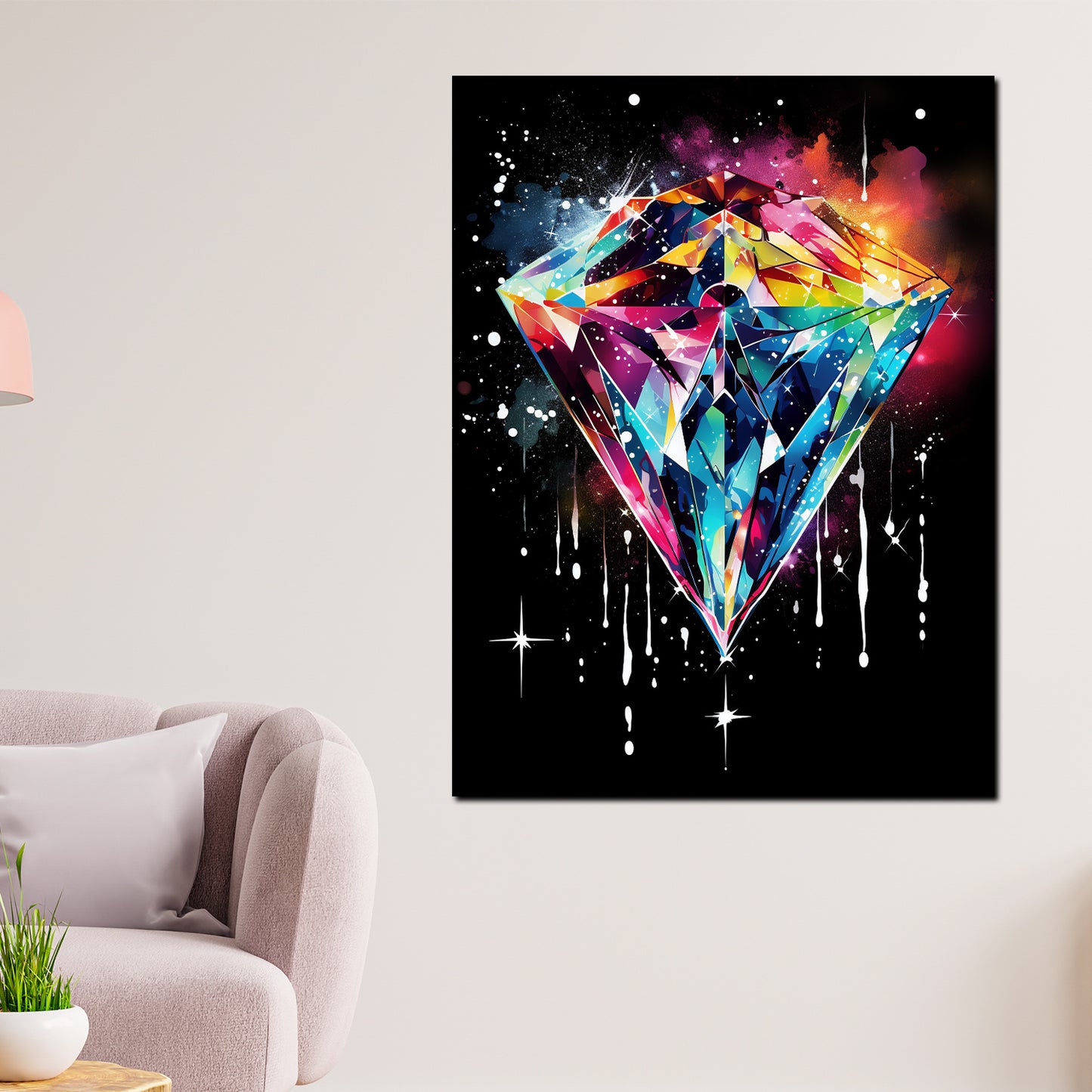 Wandbild Kunstwerk Diamant Pop Art Style