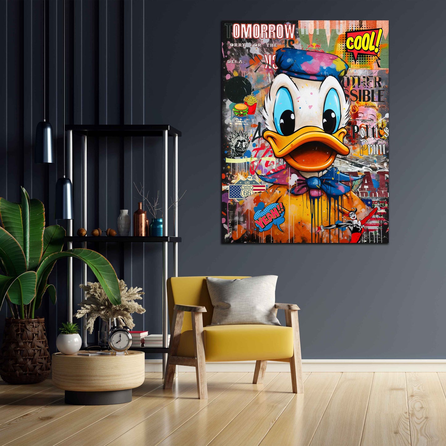 Wandbild Kunstwerk Duck Pop Art Style