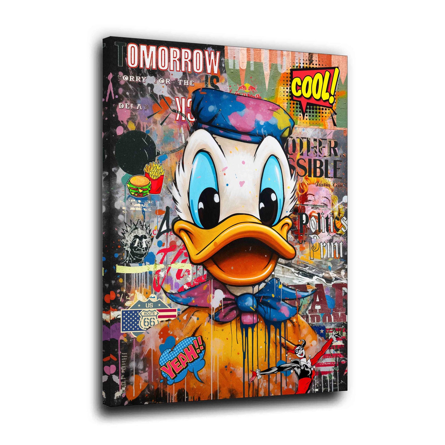 Wandbild Kunstwerk Duck Pop Art Style