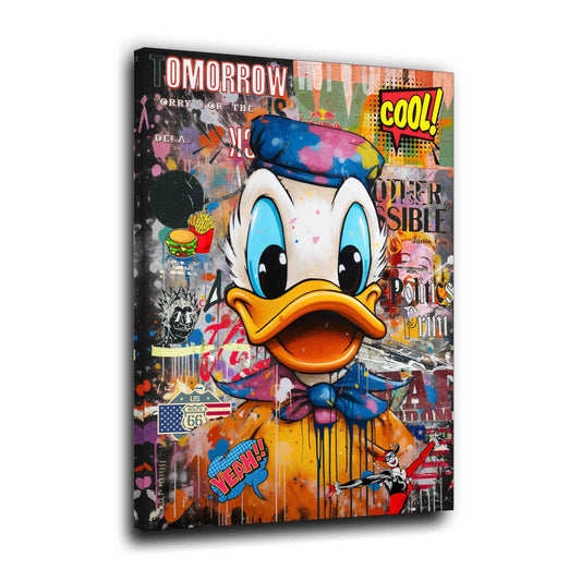 Wandbild Kunstwerk Duck Pop Art Style