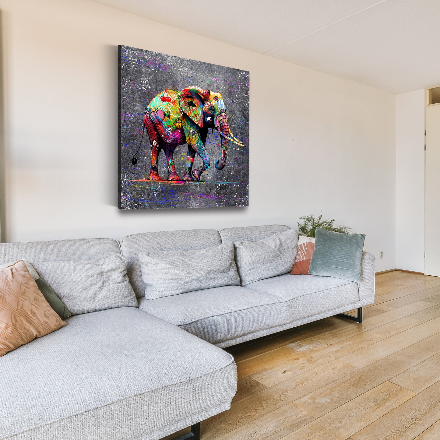 Wandbild Kunstwerk Elefant Street Art Style