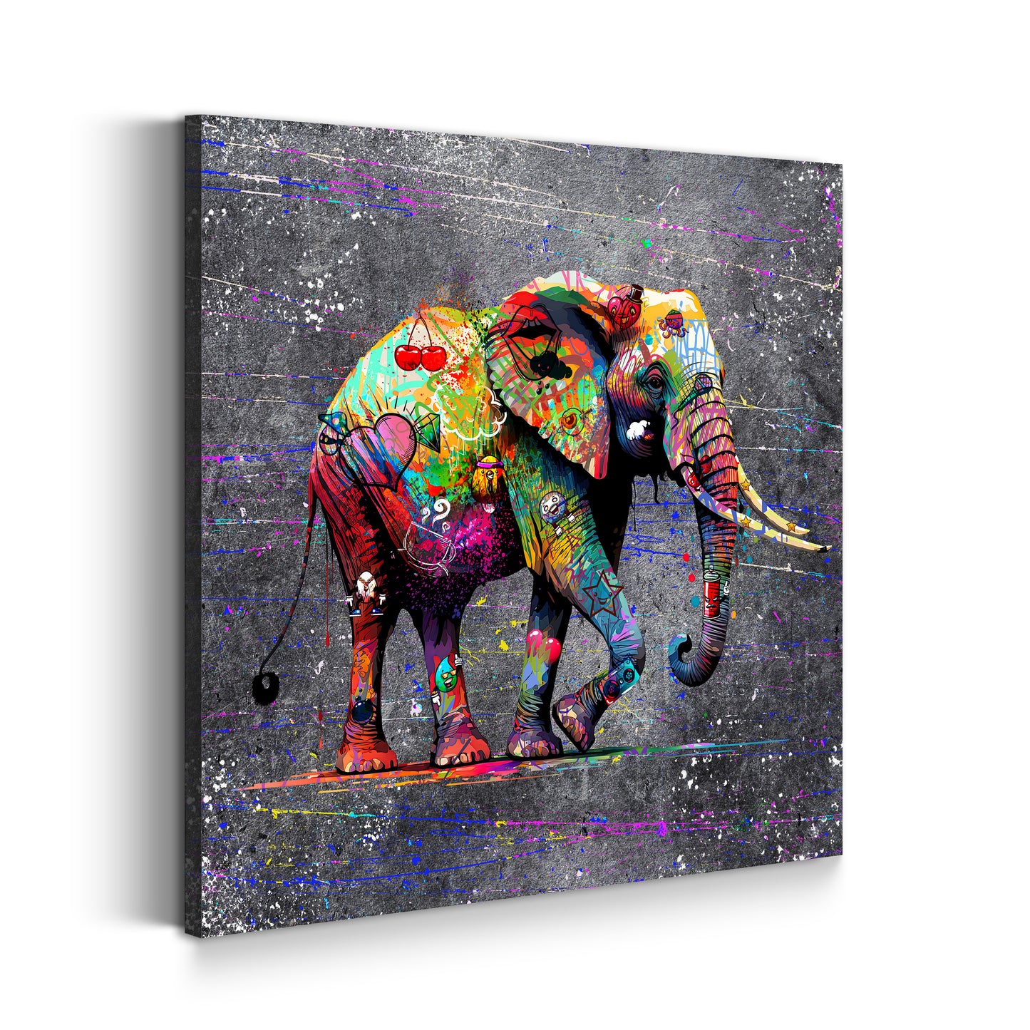 Wandbild Kunstwerk Elefant Street Art Style