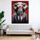 Wandbild Kunstwerk Elefant im Anzug Pop Art Red