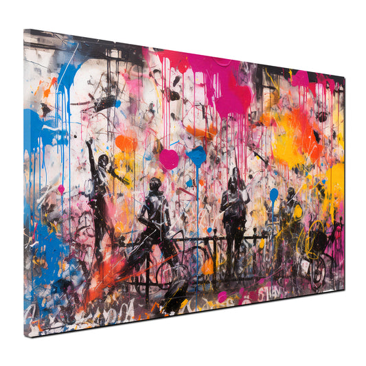 Wandbild Kunstwerk Figuren Street Art abstrakt Pop Art