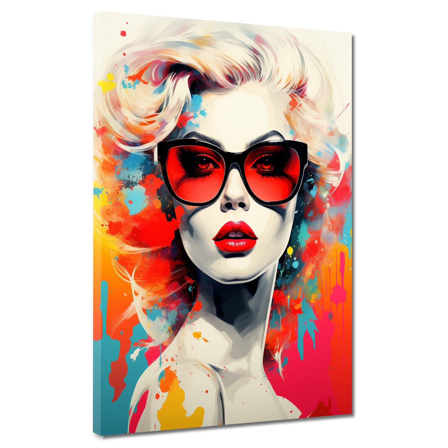 Wandbild Kunstwerk Frau Pop Art modern Splash Retro