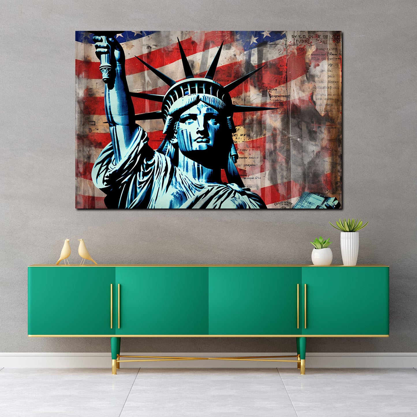 Wandbild Kunstwerk Freiheitsstatue Pop Art USA