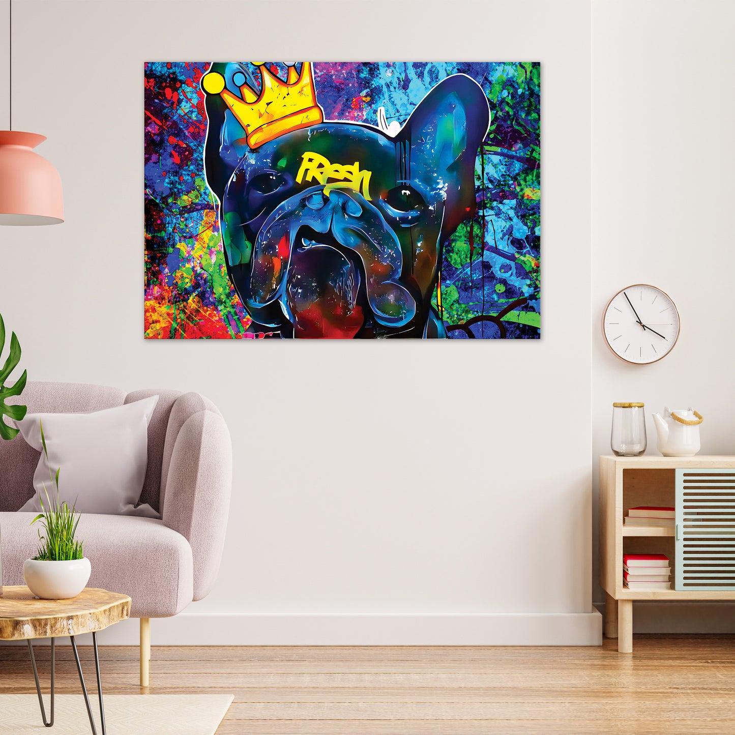 Wandbild Kunstwerk French Bulldog Pop Art Style