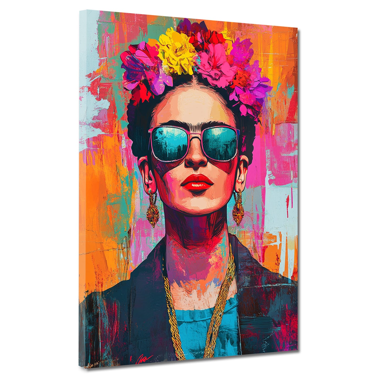 Wandbild Kunstwerk Frida Pop Art Stil farbenfroh und modern