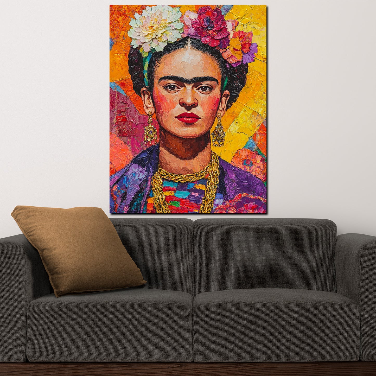 Wandbild Kunstwerk Frida ausdrucksstarkes Öl Style Design