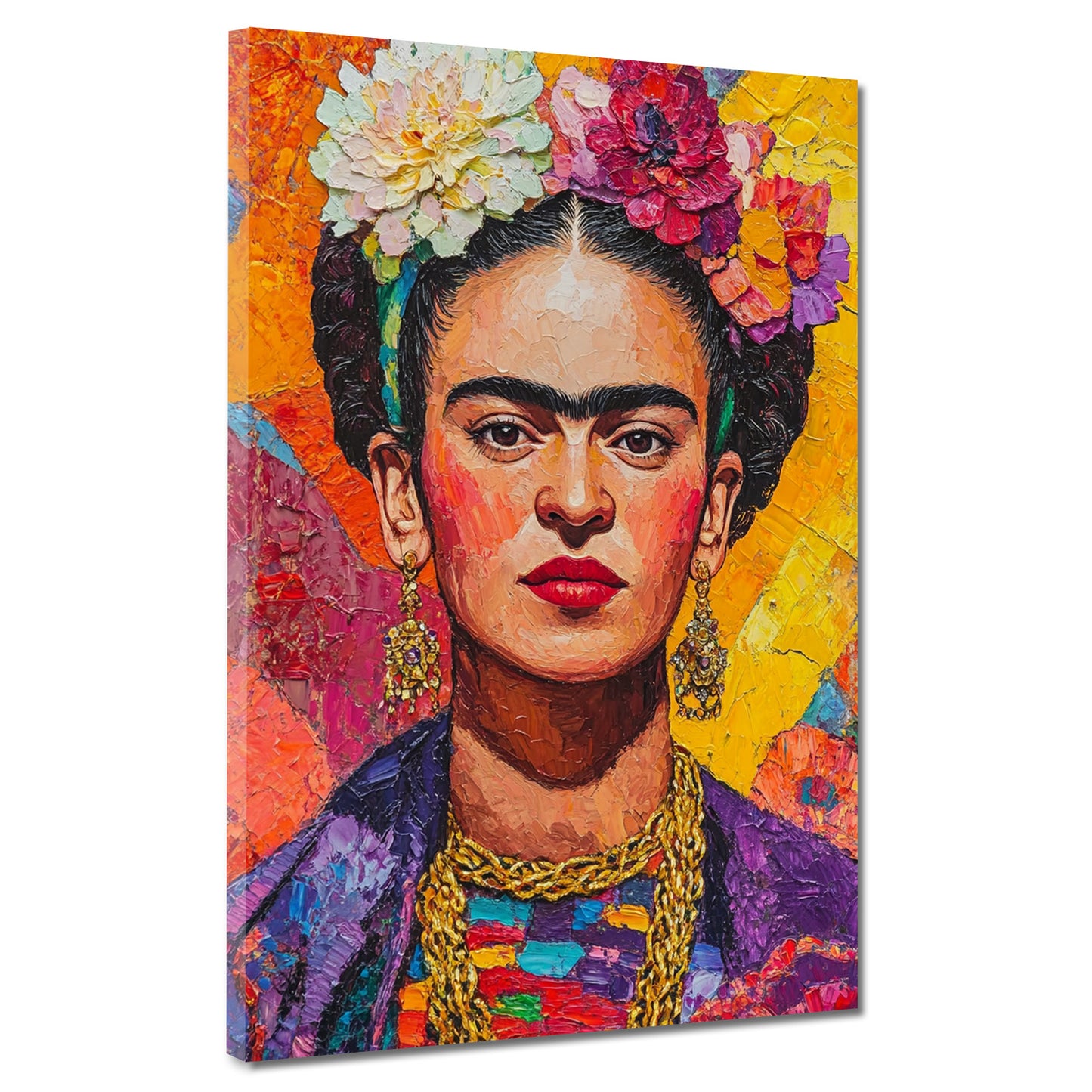 Wandbild Kunstwerk Frida ausdrucksstarkes Öl Style Design