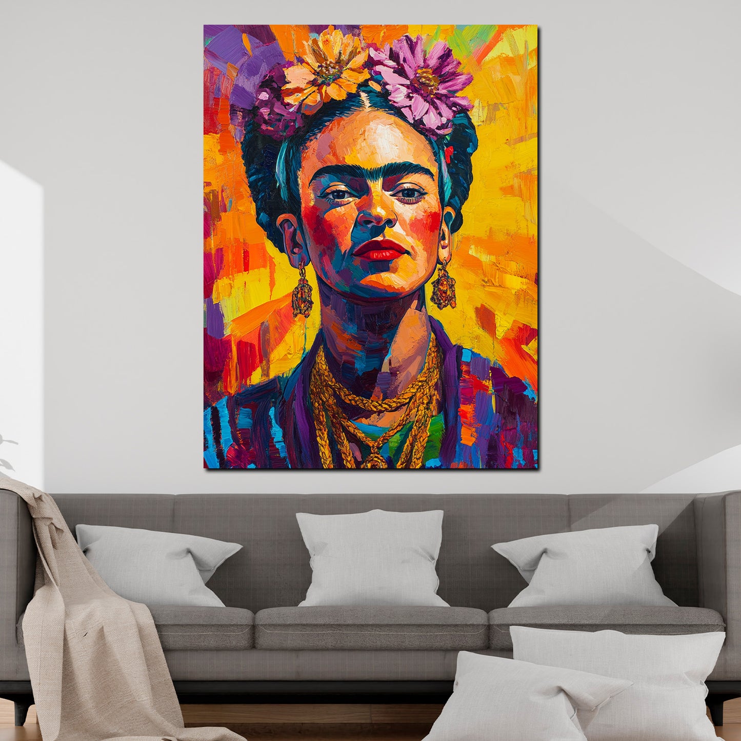 Wandbild Kunstwerk Frida buntes Pop Art Motiv modern