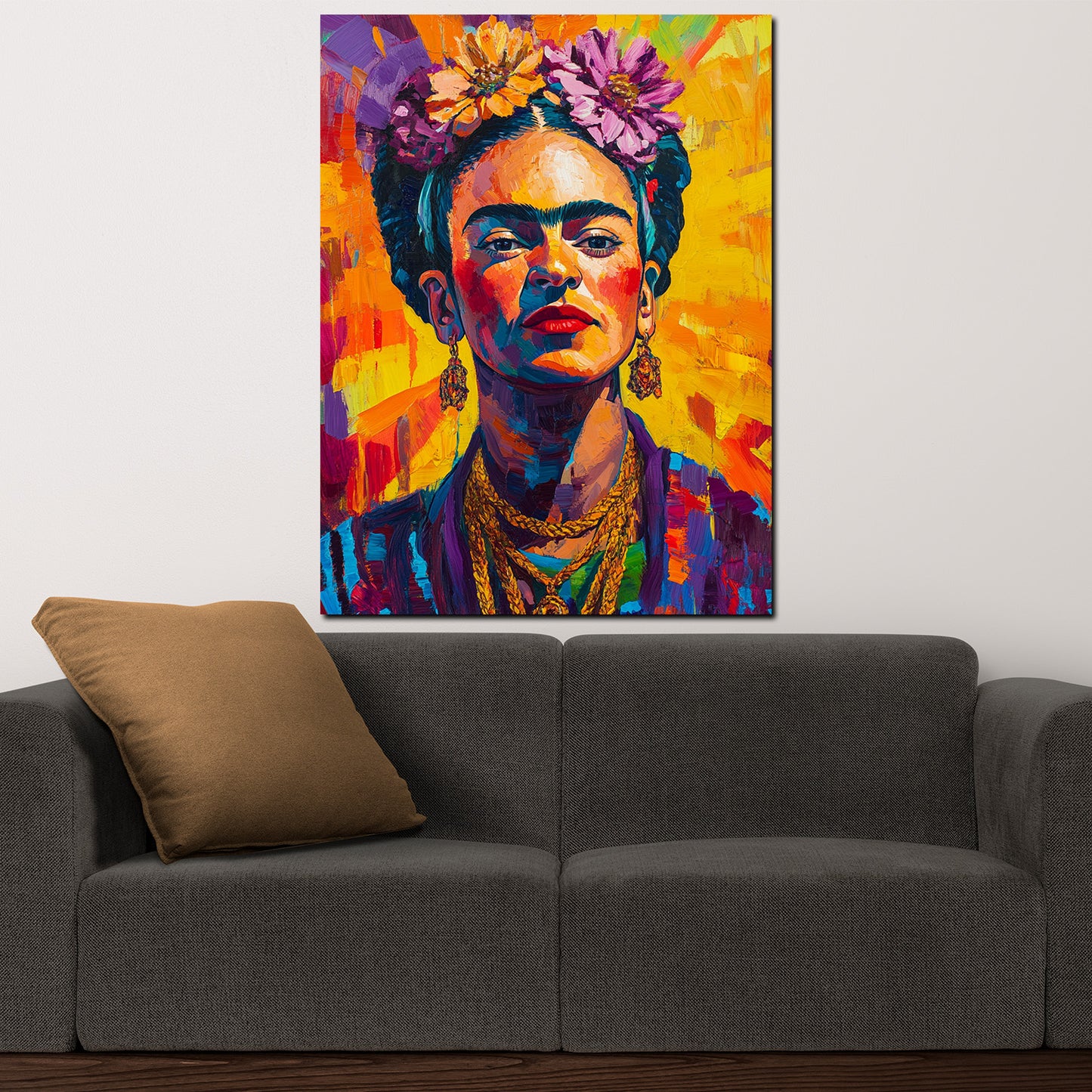 Wandbild Kunstwerk Frida buntes Pop Art Motiv modern