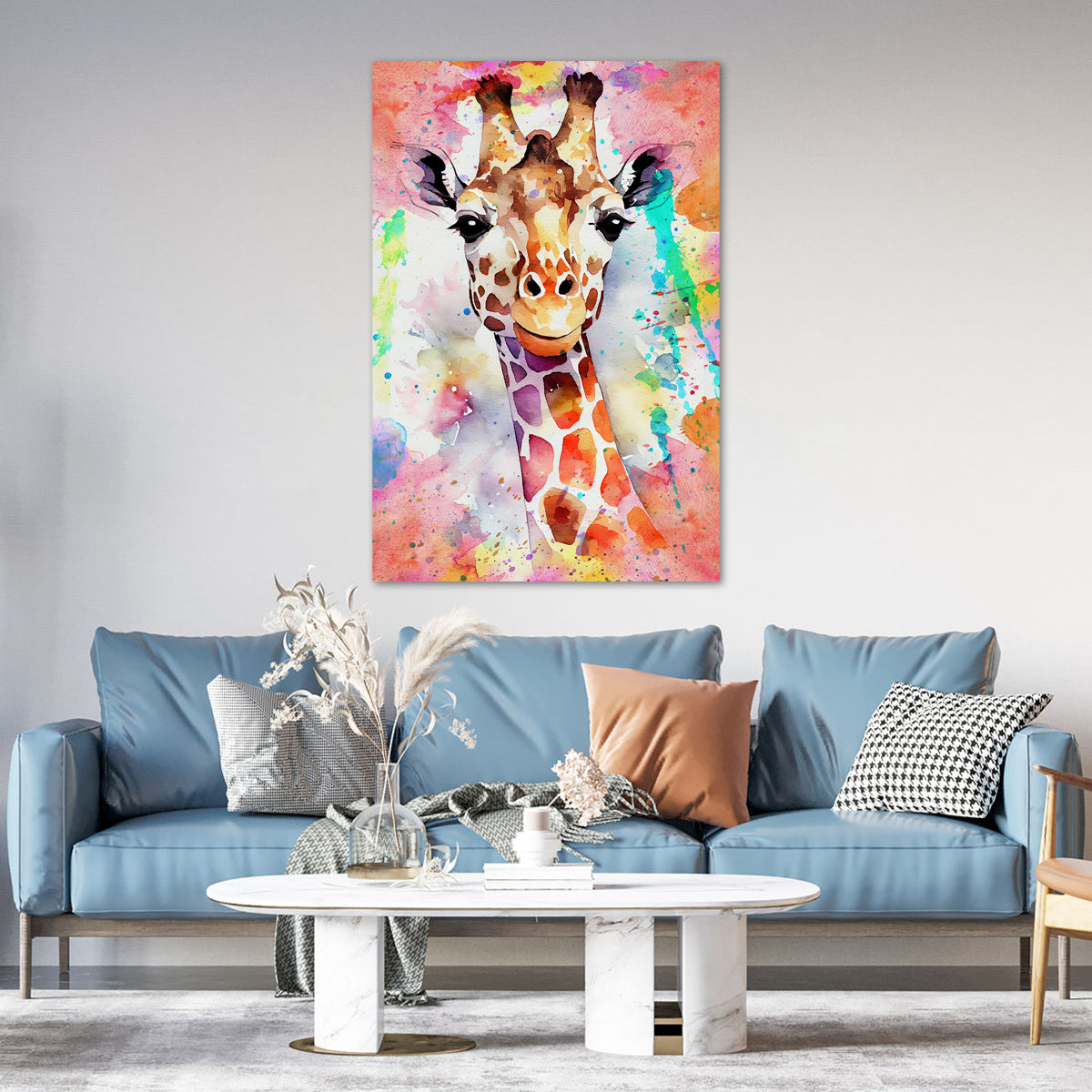 Wandbild Kunstwerk Giraffe Pop Art Abstract