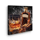 Wandbild Kunstwerk Glas Whiskey Abstract Jack Style