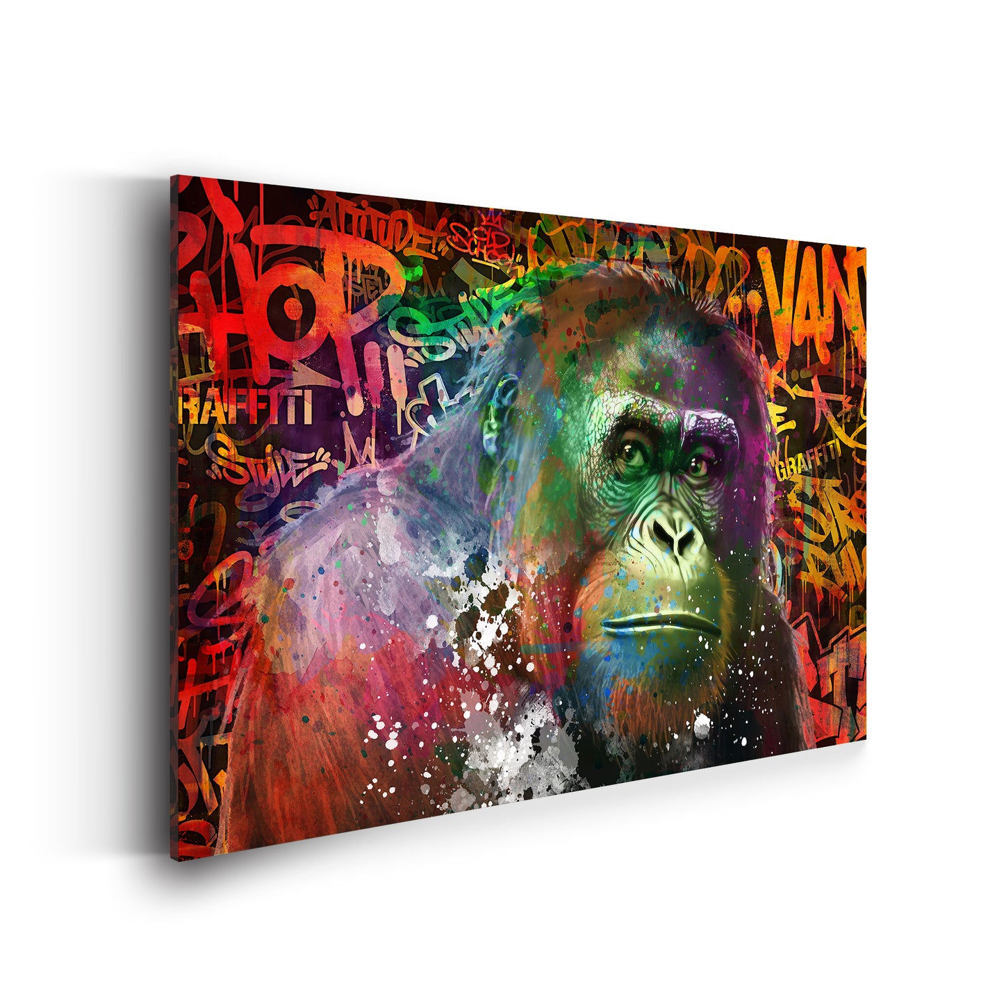 Wandbild Kunstwerk Gorilla Street Art Colour