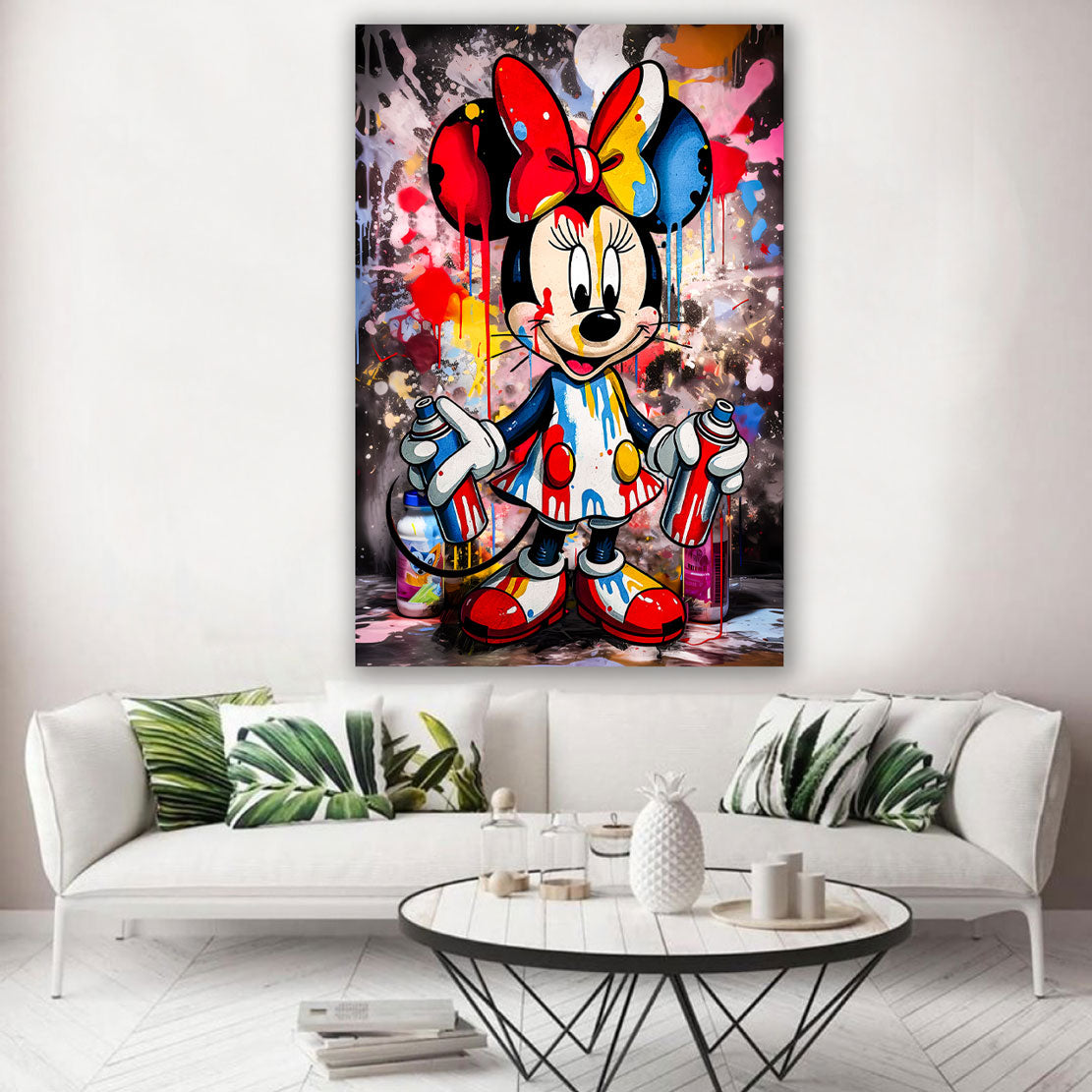 Wandbild Kunstwerk Graffiti Pop Art Beautiful Minnie Style