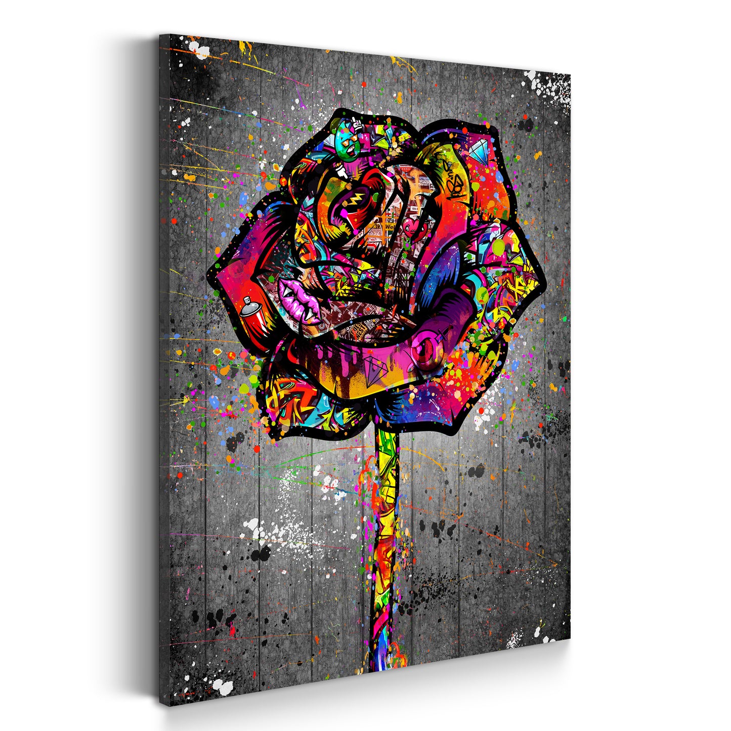 Wandbild Kunstwerk Graffiti Street Art Rose