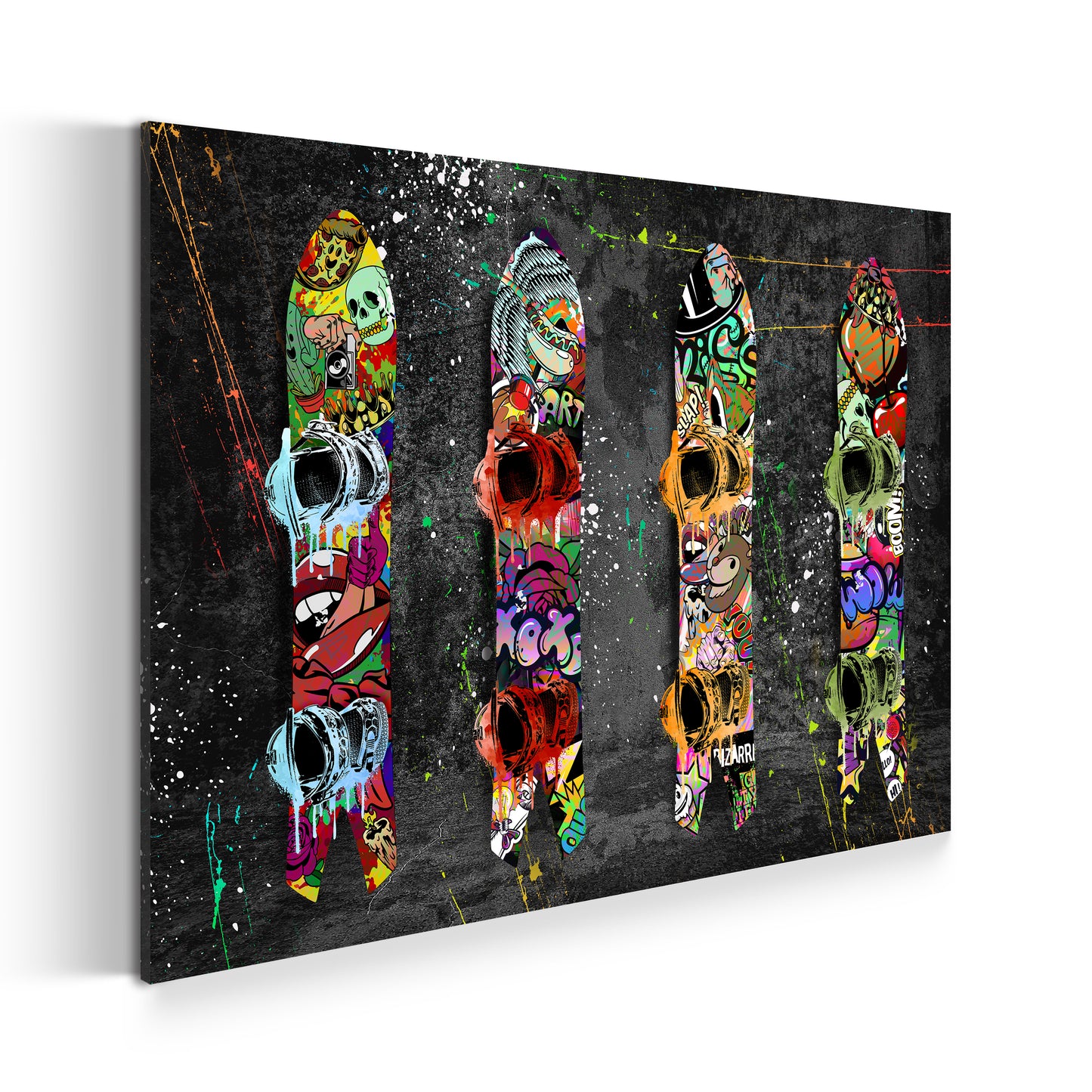 Wandbild Kunstwerk Graffiti Street Art Snowboards Style