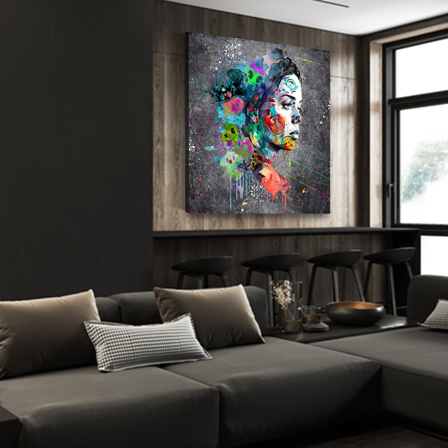 Wandbild Kunstwerk Graffiti Street Art Women Face