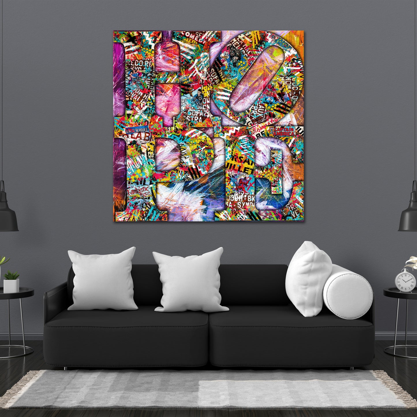 Wandbild Kunstwerk Hope Graffiti Pop Art Style