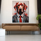 Wandbild Kunstwerk Hund im Anzug Pop Art Red